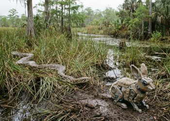 A Flórida começou a implantar coelhos robóticos com inteligência artificial nos Everglades. O objetivo é detectar e conter a expansão de pítons invasoras que estão devastando a fauna local
