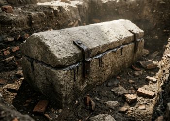 O sarcófago romano lacrado há 1.700 anos que guardava uma jovem cercada por 140 moedas, joias e tecido com fios de ouro