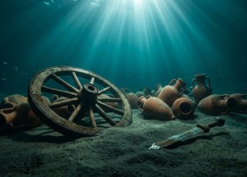 Carga de navio romano naufragado há 2.000 anos no lago de Neuchâtel é encontrada intacta com espadas, ânforas e rodas de madeira