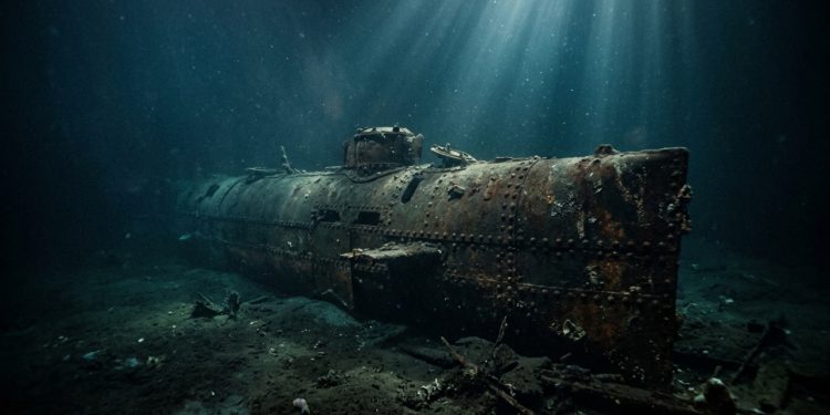 Quando a Marinha encontrou este submarino afundado, a tripulação estava morta e sentados