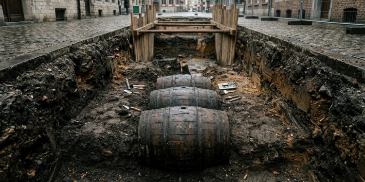 Uma obra municipal de modernização da rede de água e esgoto numa rua comum do centro de Skien, no sul da Noruega, revelou o que ninguém esperava encontrar tão bem preservado