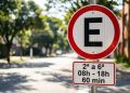 O que significa a placa de “E” com borda vermelha e por que ela quase sempre vem com uma plaquinha abaixo?