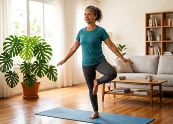 6 exercícios para melhorar o equilíbrio e evitar quedas que você pode fazer descalço em casa