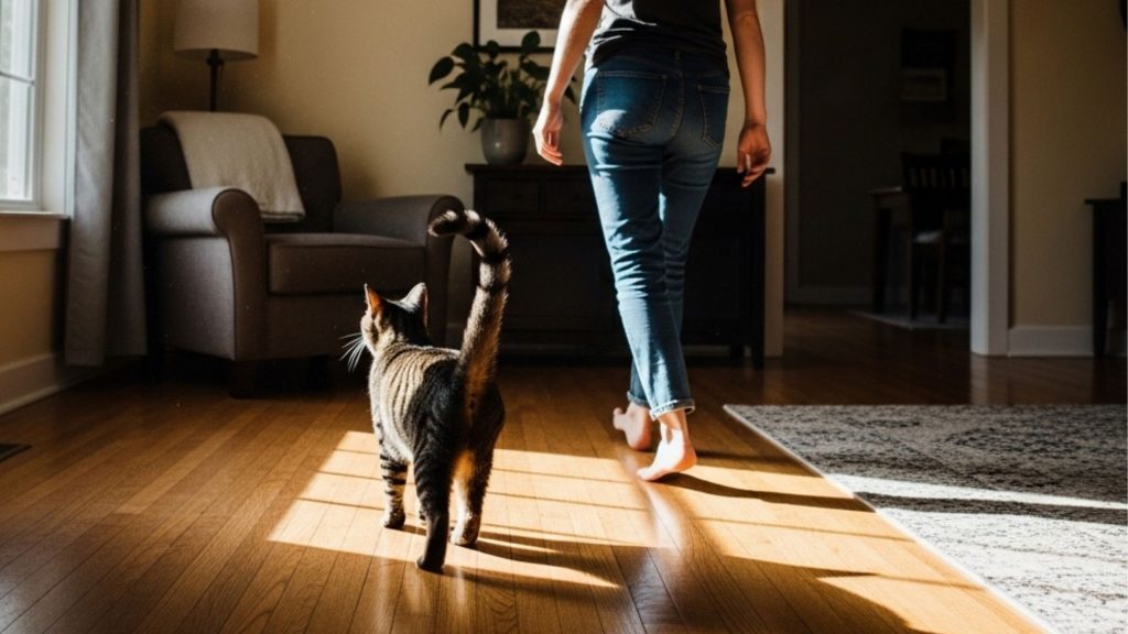 O que significa quando seu gato te segue pela casa o tempo todo?