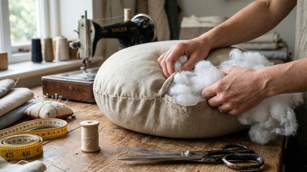 Aprenda a fazer uma almofada puff para sua sala com esses passos simples