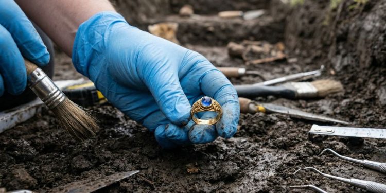 Arqueólogo norueguês encontra anel de ouro medieval que guarda um segredo