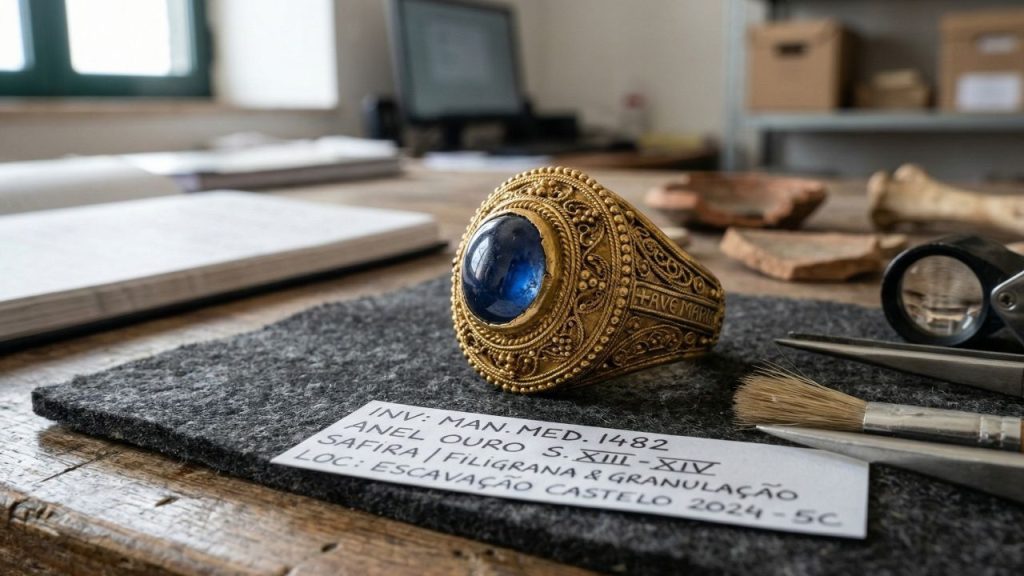 Arqueólogo norueguês encontra anel de ouro medieval que guarda um segredo