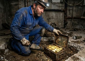 Um encanador descobriu um baú de ouro enterrado no porão de uma mansão