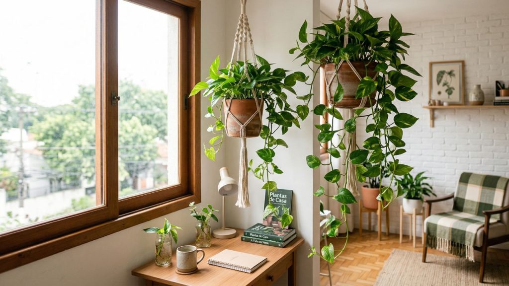 Plantas suspensas ideais para espaços pequenos que transformam completamente o ambiente