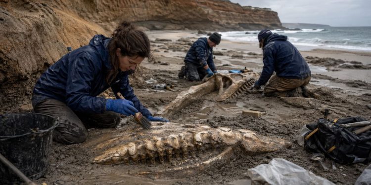 Após tempestade, ossos gigantes surgem na costa e revelam baleias que viveram há milhões de anos