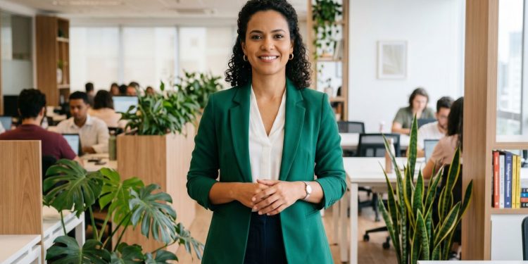 O verde esmeralda reforça a imagem de maturidade, equilíbrio e crescimento