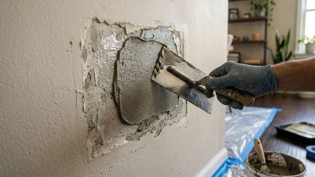 Como consertar uma parede estufada e descascada e deixá-la como recém-pintada
