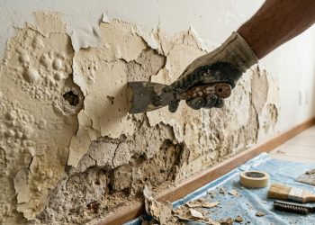 Como consertar uma parede estufada e descascada e deixá-la como recém-pintada
