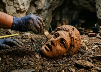 Uma máscara teatral de mais de 2.000 anos foi encontrada escondida em uma caverna sagrada na Croácia