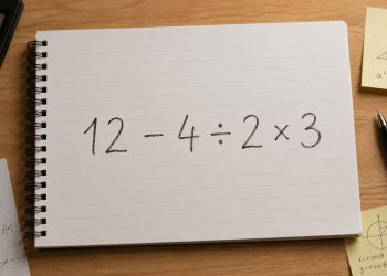 Só 1 em cada 10 pessoas consegue encontrar o valor correto dessa equação (12-4 ÷ 2 × 3) em menos de 30 segundos