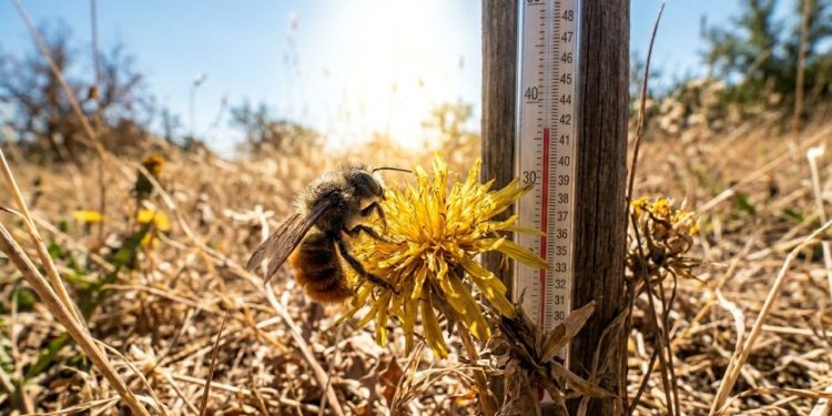 Pesquisa mostra que temperaturas elevadas podem afetar o comportamento sexual das abelhas