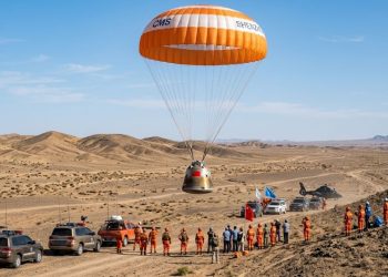 Três astronautas retornaram à Terra após quase sete meses no espaço, estabelecendo um novo recorde para a China