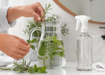 O tônico caseiro combina infusão suave e diluição correta para cuidar da raiz oleosa.