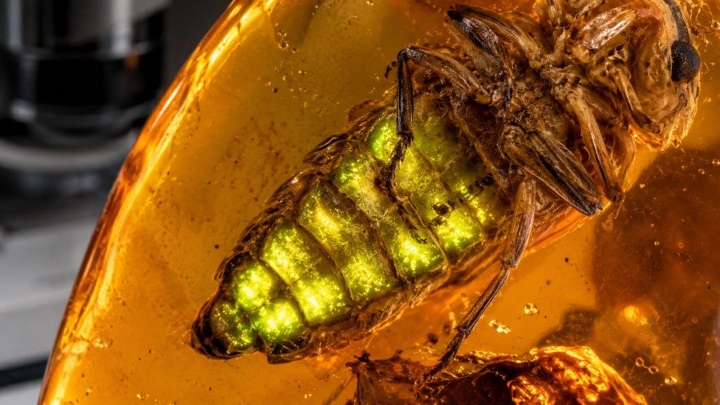 Um raro fóssil em âmbar birmanês permitiu aos pesquisadores confirmar que os vaga-lumes já brilhavam na era dos Dinossauros