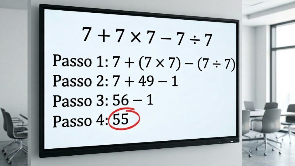 Se você consegue resolver 7 + 7 × 7 – 7 ÷ 7 sem tropeçar, pode ter lógica avançada