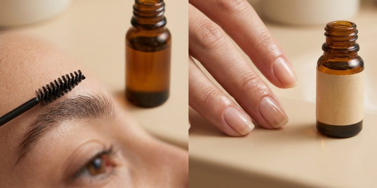 Óleos de rícino e argan em cuidado de sobrancelhas e unhas