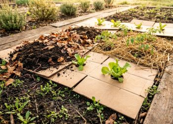 Ela parou de capinar o lote, usou papelão na horta e encontrou 6 soluções simples para o jardim