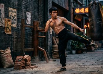 Citação do dia de Bruce Lee, lendário mestre das artes marciais e filósofo, sobre disciplina e ação: "não se deve temer o fracasso, pois não o fracasso, mas a meta baixa, é o verdadeiro crime"