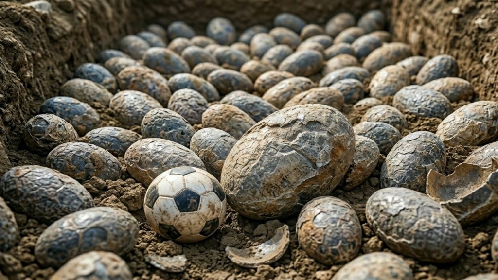 Ovos de dinossauro encontrados no sítio fóssil de Mèze // Imagem ilustrativa