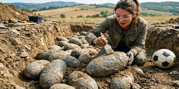 Mais de 100 ovos de dinossauros que foram encontrados na França // Imagem ilustrativa