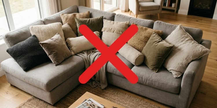 Por que o sofá sem almofadas (ou com almofadas estruturais e mínimo de peças soltas) se tornou a tendência de decoração para 2026