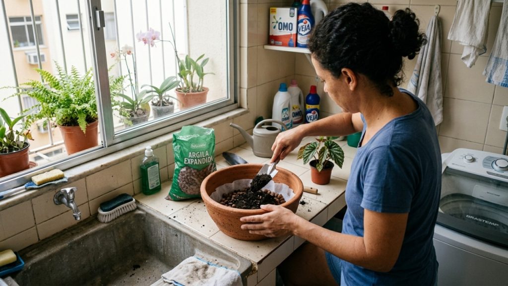 Cultivo de begônias como plantas de sombra em ambientes internos