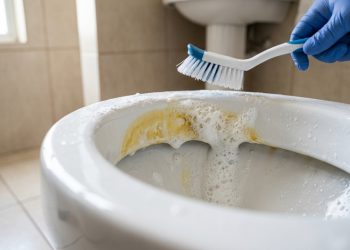 O segredo para tirar a mancha amarela do vaso sanitário com apenas dois ingredientes que você já tem em casa