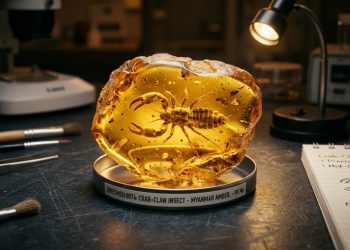 Cientistas encontraram um inseto de 100 milhões de anos com “garras de caranguejo” presas em âmbar