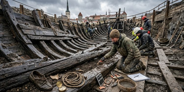 Operários encontram navio medieval de 24 metros enterrado sob uma rua há mais de 660 anos