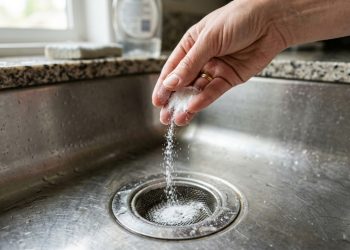 Experimente polvilhar bicarbonato de sódio no ralo da pia da cozinha... Fico pensando por que não sabia disso antes