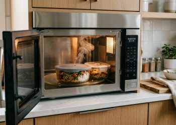 Aquecer alimentos no micro-ondas: devo deixar a tampa no recipiente ou não?