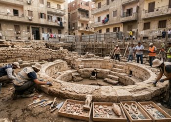 Achados arqueológicos em Alexandria revelam estruturas de termas e uma vila romana preservadas ao longo dos séculos