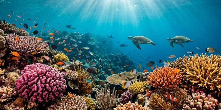 O maior recife de corais do mundo se estende por 2.300 km e pode ser visto do espaço