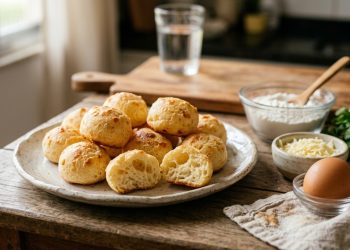 Pão de queijo fit baixo em calorias, fácil de fazer e com poucos ingredientes