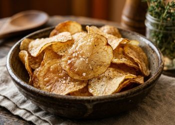 Com apenas 3 batatas, fiz chips tão crocantes que parecem salgadinho de fábrica premium