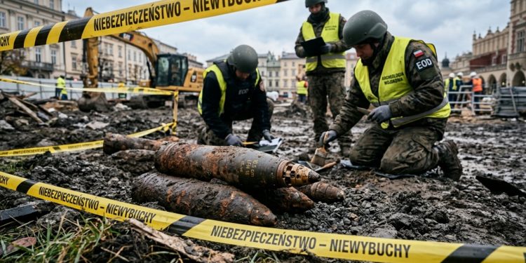 Mais de 200 explosivos da Segunda Guerra Mundial são encontrados em canteiro de obras na Polônia