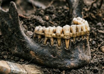 Essa mandíbula medieval revela a primeira “ponte dentária” conhecida na Escócia, feita com peças de ouro de 20 quilates