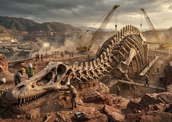 Operários encontram fóssil de dinossauro gigante com cerca de 147 milhões de anos na China durante obras e surpreendem especialistas