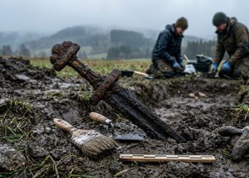 Espada de 1.300 anos é encontrada por menino de 6 anos durante atividade escolar