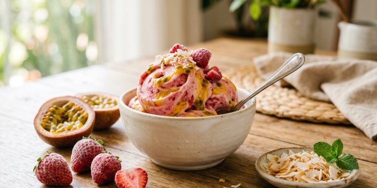 Sorvete caseiro low carb combina poucos ingredientes e muita cremosidade