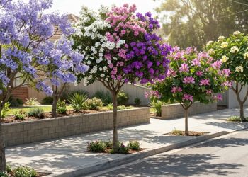 Quatro árvores de flores exuberantes que fazem sombra no quintal sem levantar pisos ou tubulações