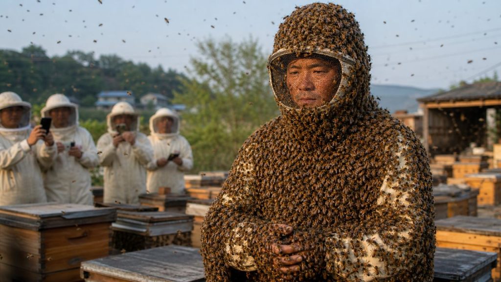 O homem que se cobriu com mais de 100 kg de abelhas e entrou para o Guinness
