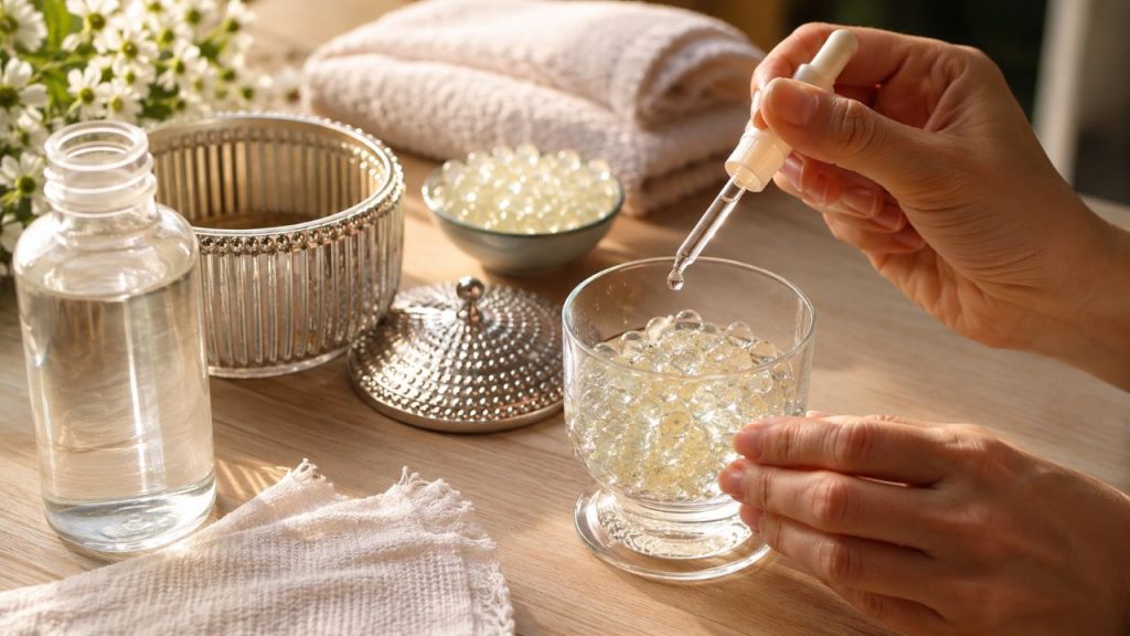 Como fazer um aromatizador de banheiro caseiro com pérolas perfumadas que dura por dias