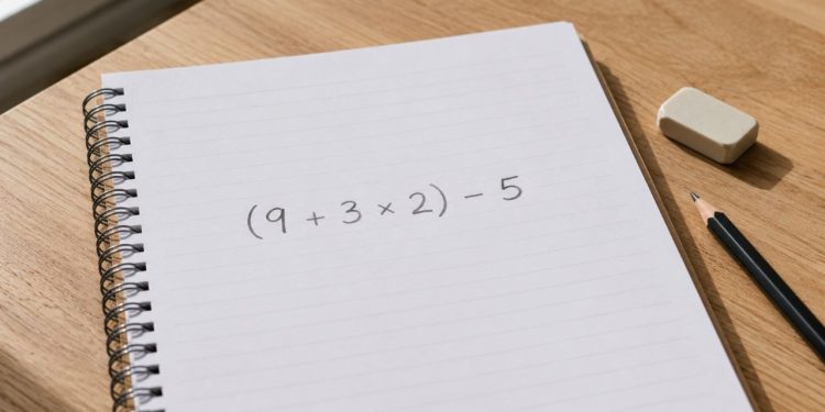 Desafio de matemática simples: você consegue resolver (9 + 3 × 2) − 5 sem errar?