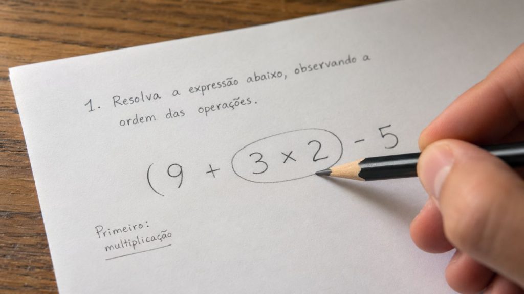 Desafio de matemática simples: você consegue resolver (9 + 3 × 2) − 5 sem errar?